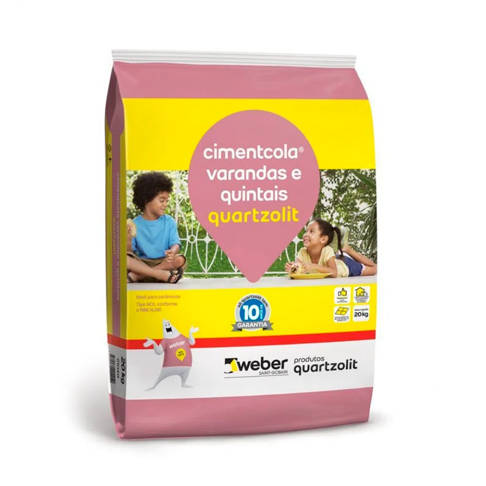 Argamassa Quartzolit para Varandas e Quintais AC II 20kg